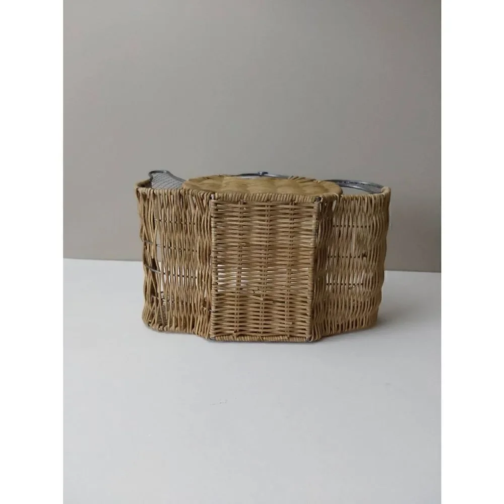 Basket Teapot-shaped Rattan and Metal